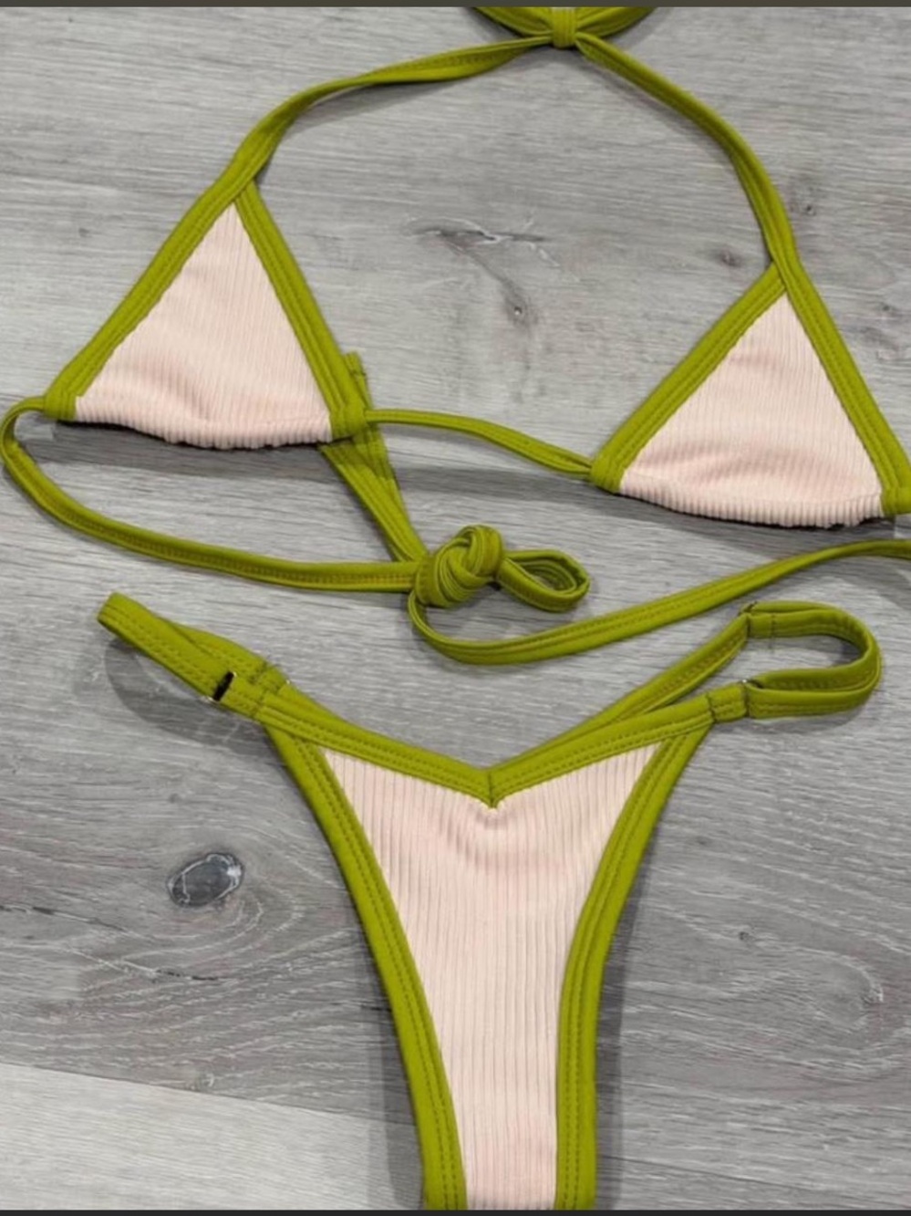 Cosmic Palms Bikini Set in Coco Lime